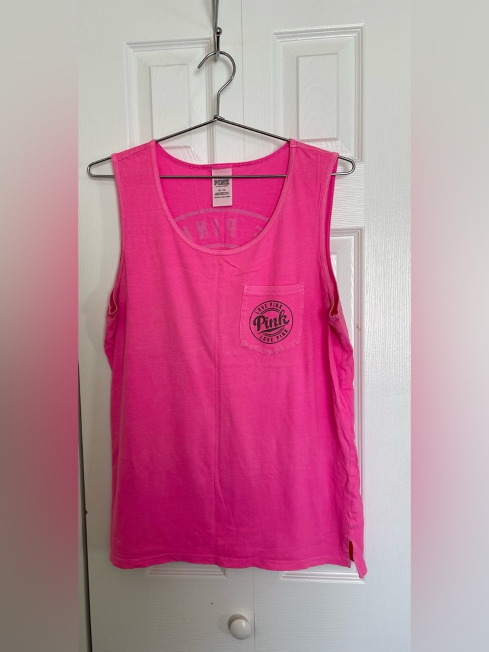 Victoria's Secret PINK Hot Pink Tank Top with Pocket Logo